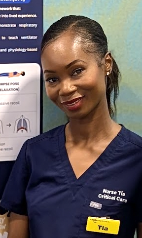 ICU Nurse Tia in clinical scrubs